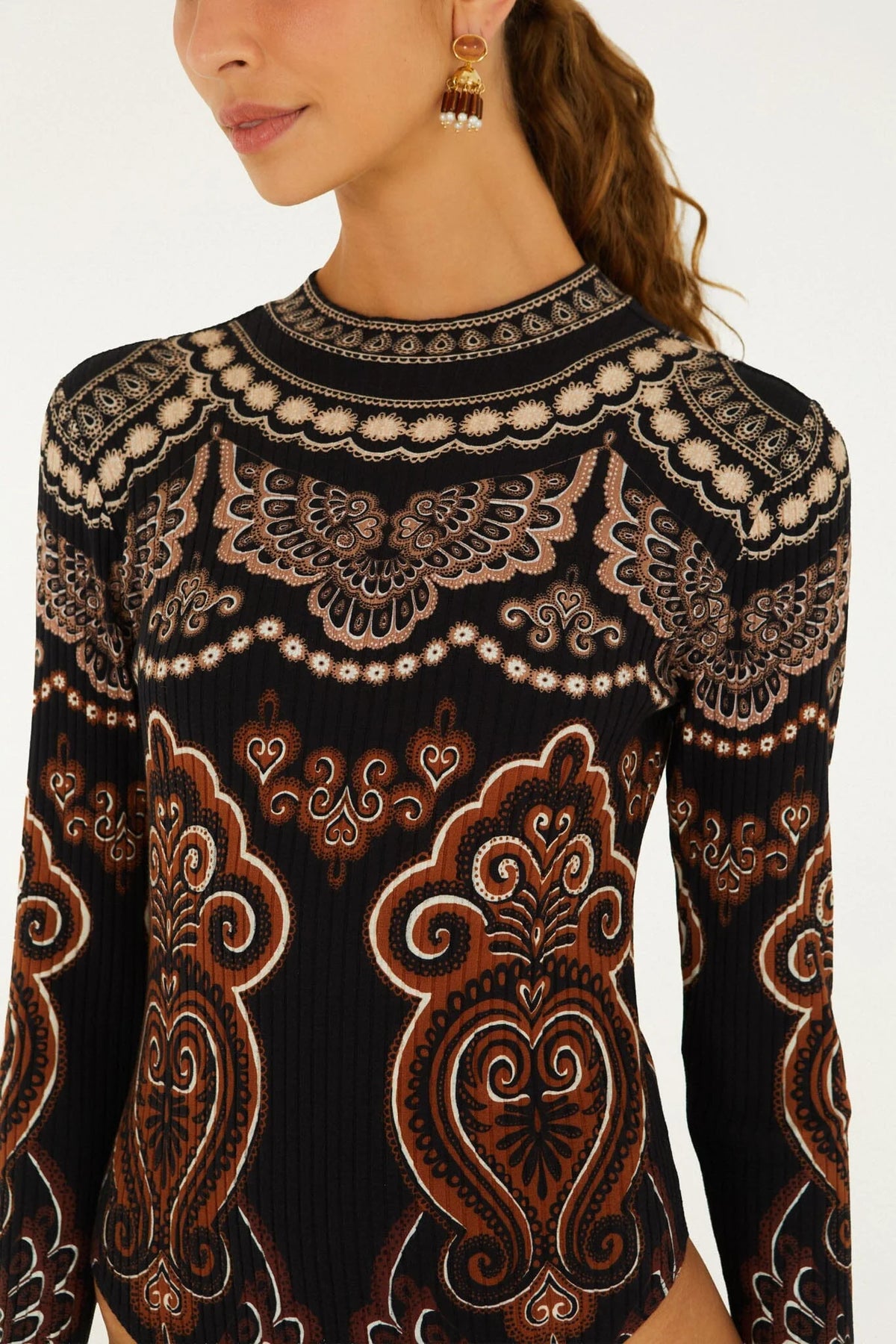 Farm Rio Nicole long sleeve bodysuit