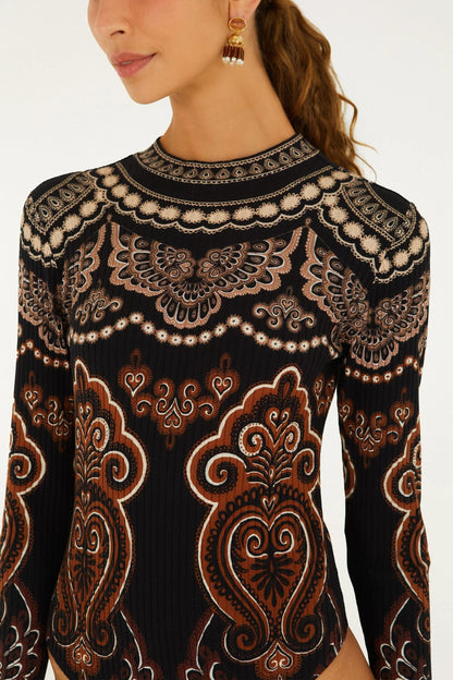 Farm Rio Nicole long sleeve bodysuit