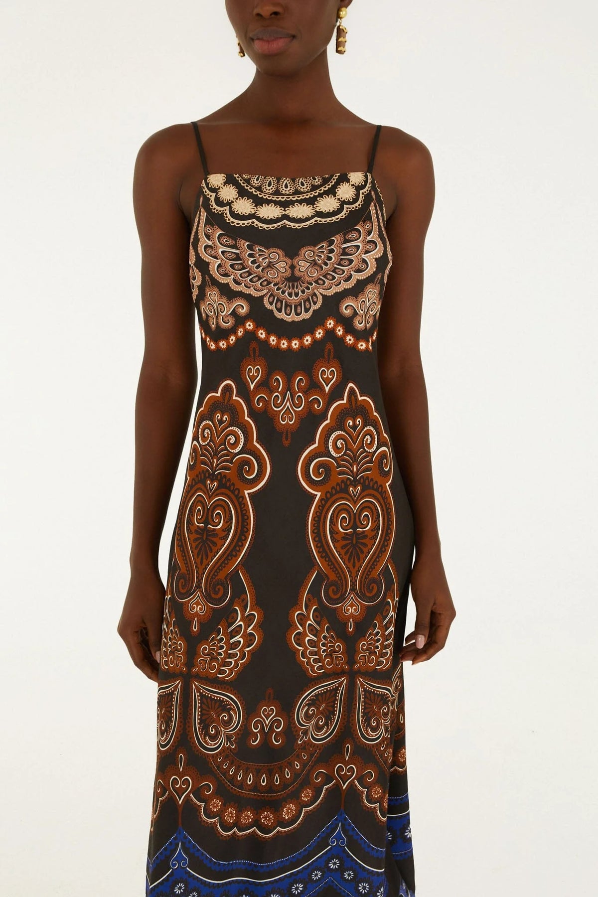 Farm Rio Nicole black slip maxi dress