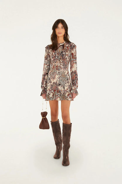 Farm Rio Tapestry flowers mini dress