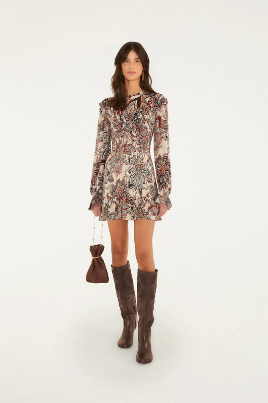 Farm Rio Tapestry flowers mini dress