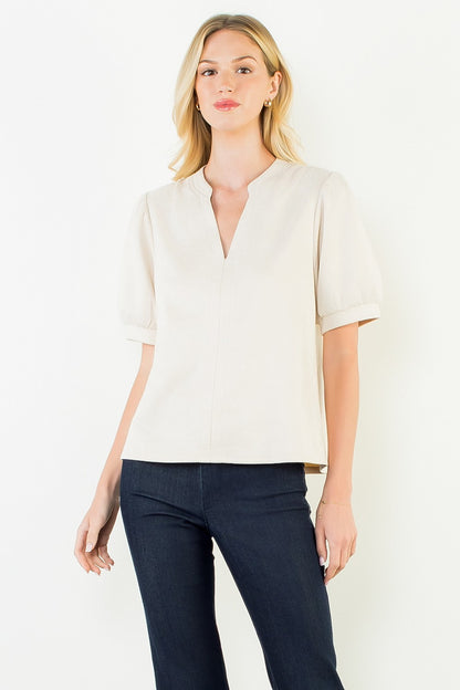 THML soft suede v-neck top
