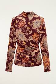 Delhi floral velvet burgundy blouse