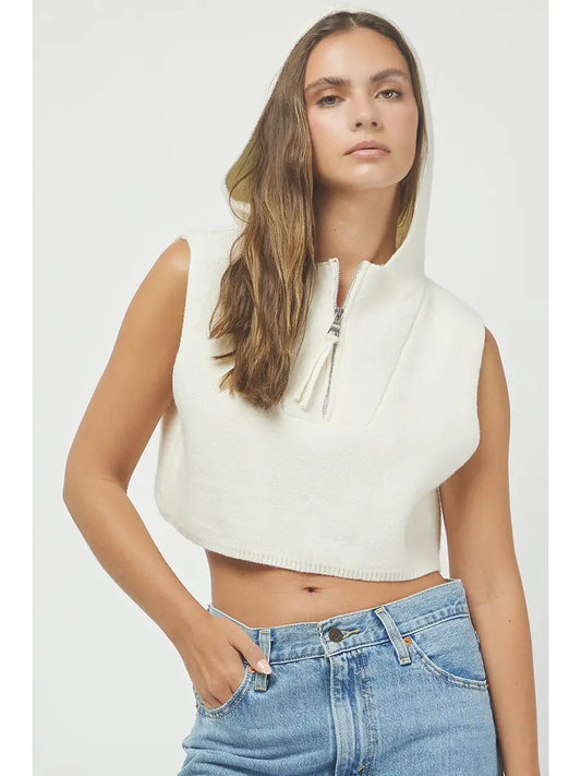 Emmaline cropped sweater with hood
