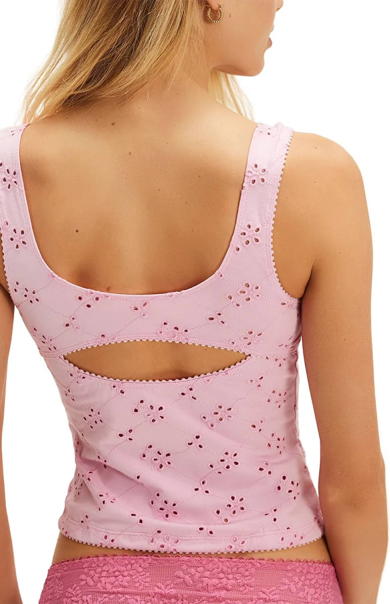 Free People Full Bloom eyelet cami in sweet dream