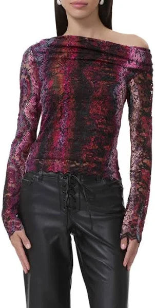 AFRM Barry silken lace top in ombre snake